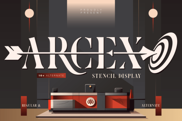 Arcex: A Bold Stencil Display Font for Impactful Branding